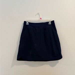 Lands' End Navy Athletic Skirt with Built-In Shorts